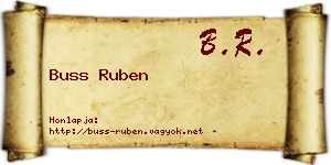 Buss Ruben névjegykártya